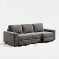 Szara sofa 3-osobowa z elektryczną funkcją relaksu, tapicerowana tkaniną, 220 × 95 × 100 cm