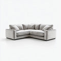 Modułowa sofa narożna w kształcie litery L, jasnoszara, tapicerowana poliestrem, 280 × 280 × 85 cm