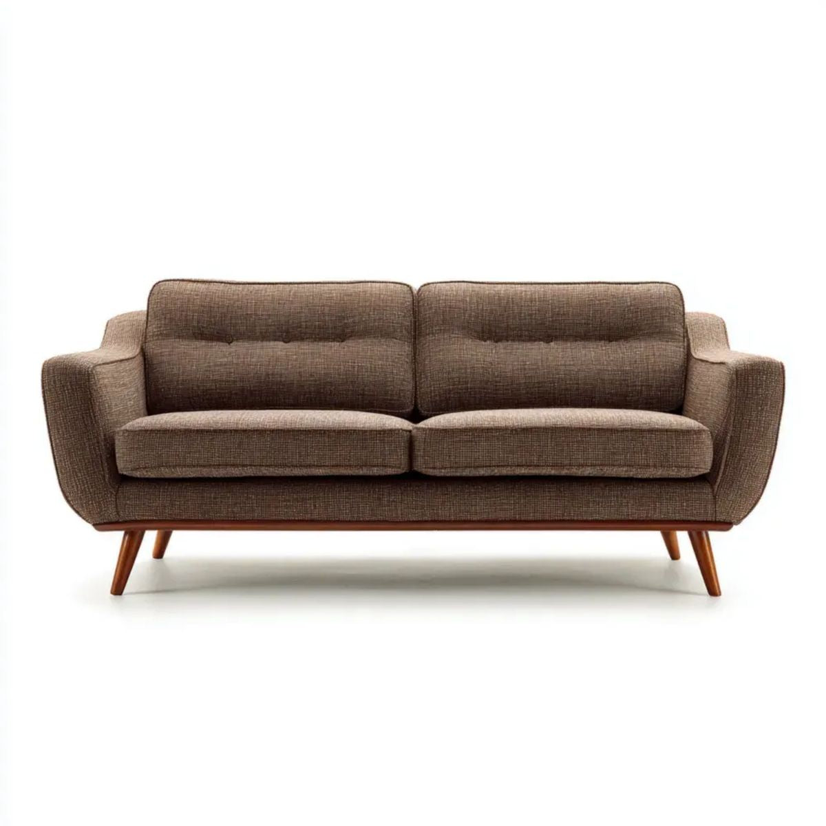 Brązowa sofa dwuosobowa z poliestru 170 x 82 x 84 cm