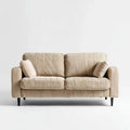 Dwuosobowa sofa ze sztruksu poliestrowego beżowo-czarna, 160 x 85 x 85 cm