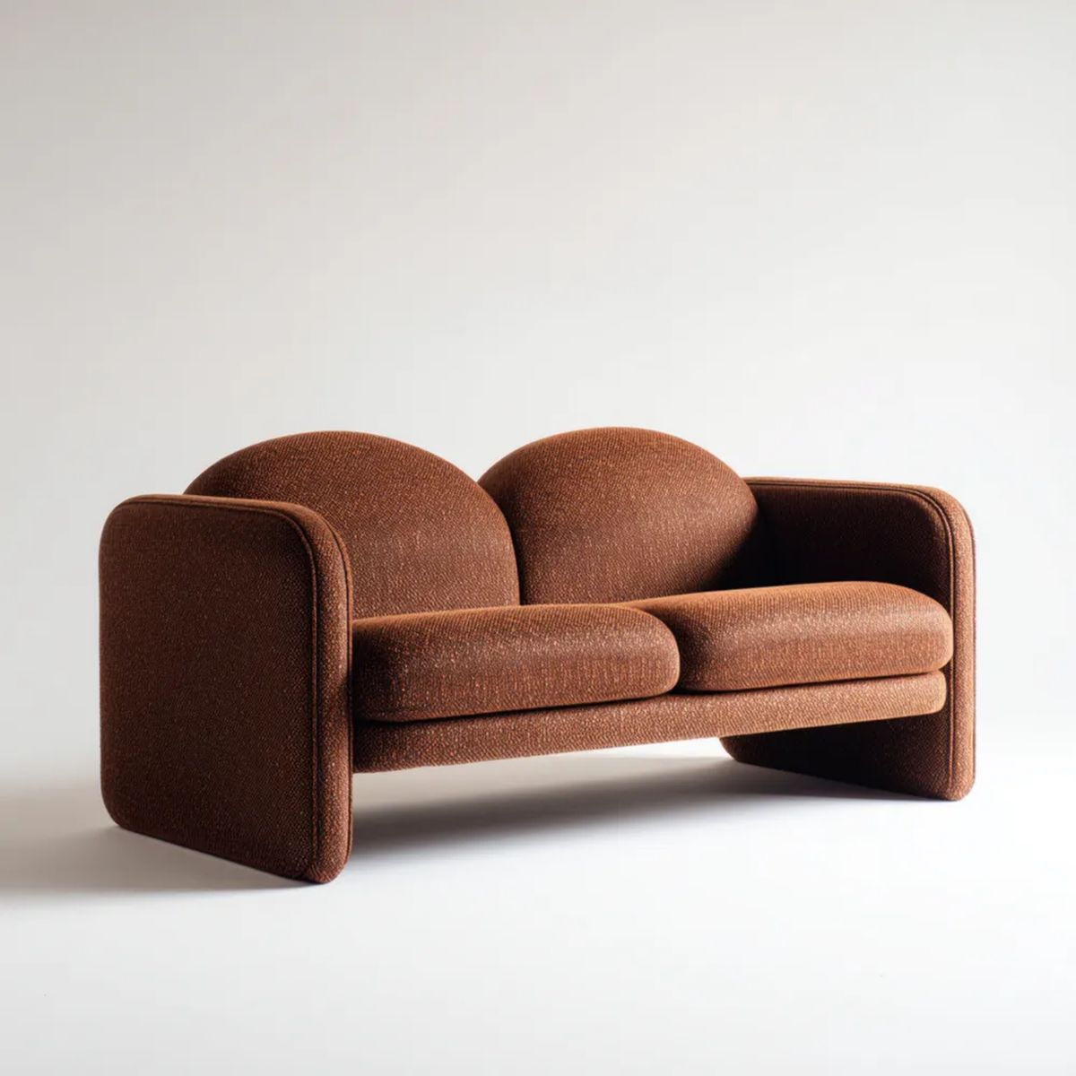 Dwuosobowa sofa brązowa z tkaniny 180 x 85 x 75 cm