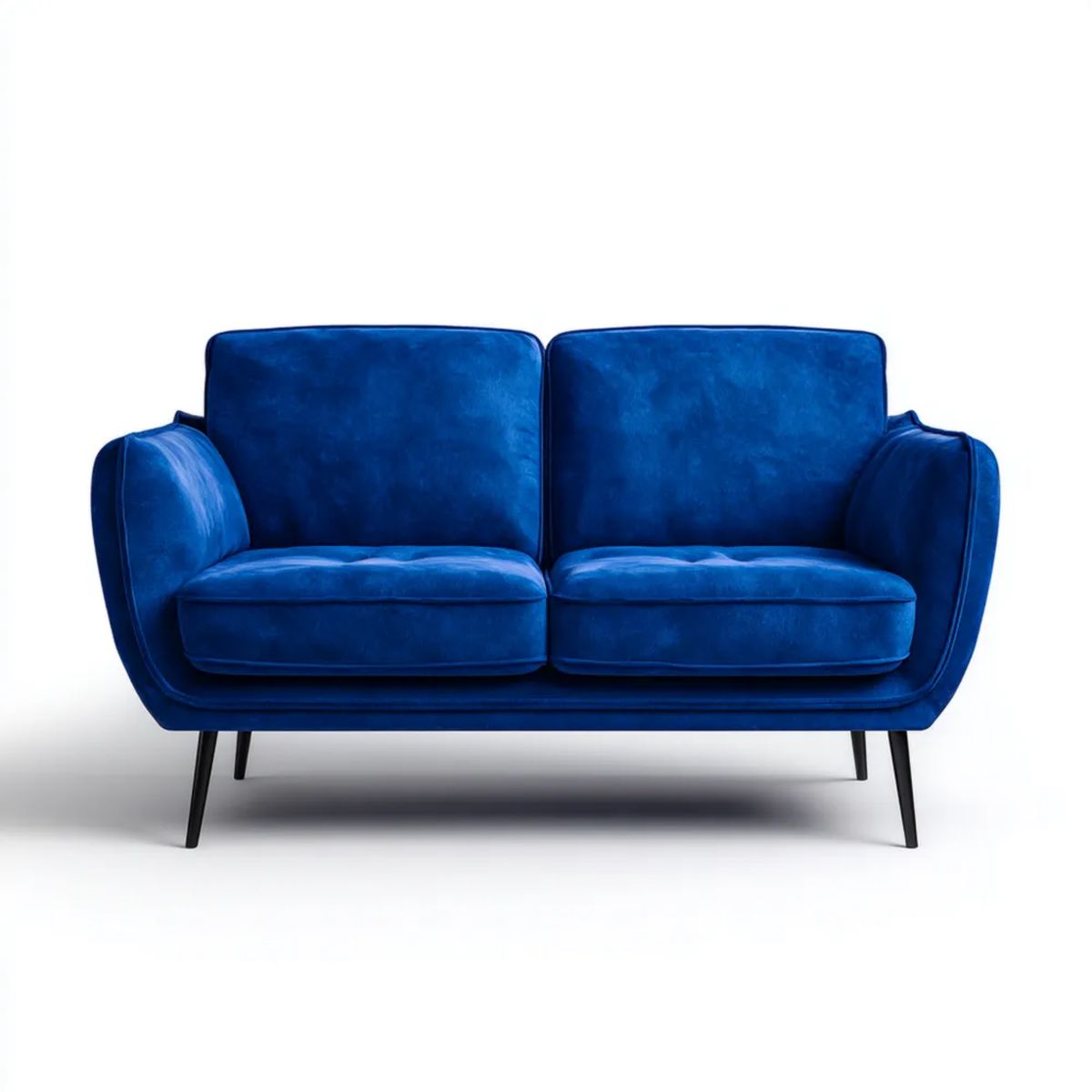 Dwuosobowa sofa granatowa z aksamitu poliestrowego 160 x 85 x 84 cm