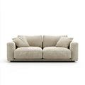 Trzyosobowa sofa z tkaniny poliestrowej beżowo-czarna, 220 x 95 x 85 cm
