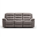 Szara sofa 3-osobowa z funkcją relaks, poliester, 210 x 95 x 102 cm