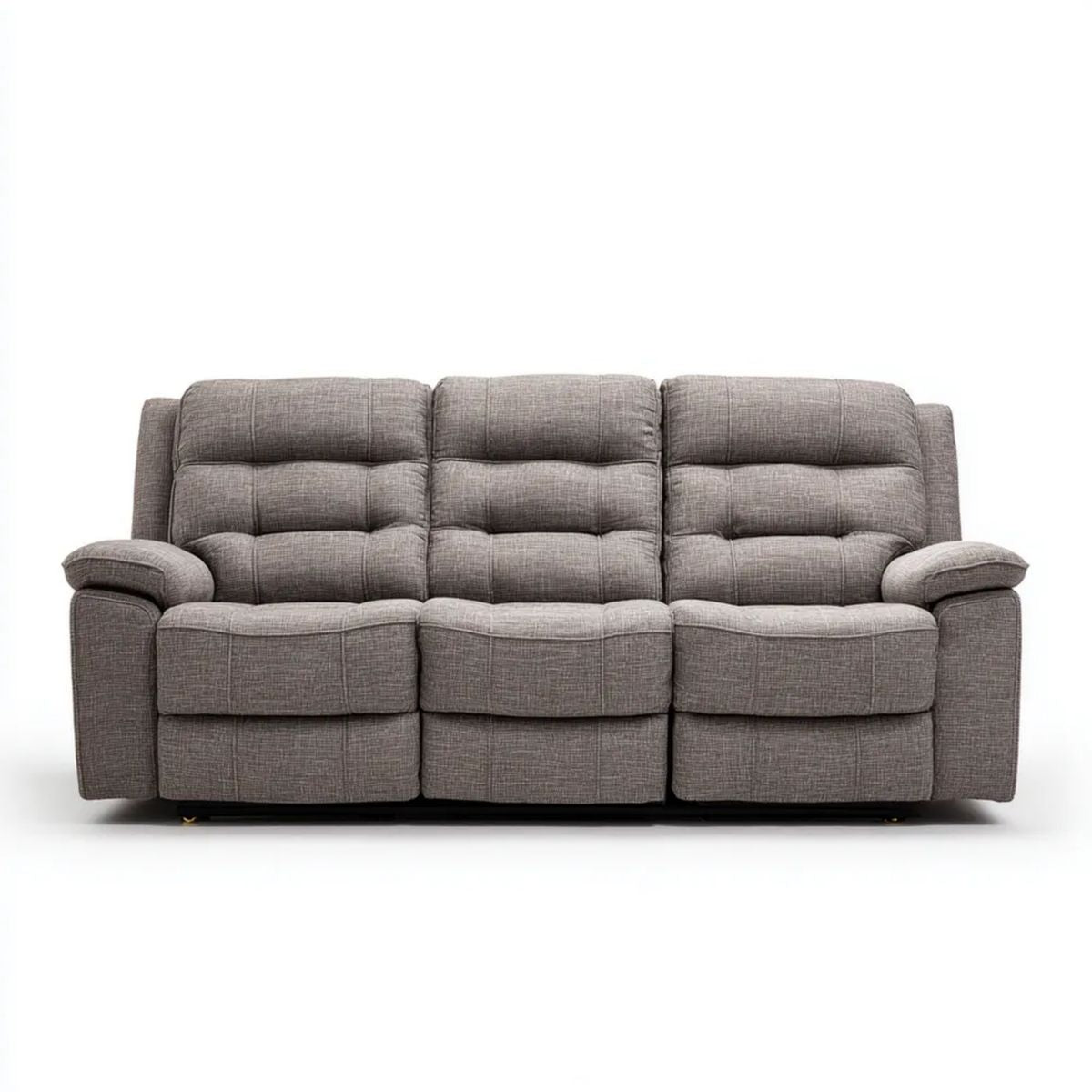 Szara sofa 3-osobowa z funkcją relaks, poliester, 210 x 95 x 102 cm