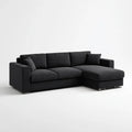 Grafitowa sofa narożna z poliestru w kształcie litery L, prawostronna, 260 × 160 × 85 cm