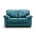 Turkusowa dwuosobowa sofa z poliestrowego sztruksu 160 x 90 x 90 cm