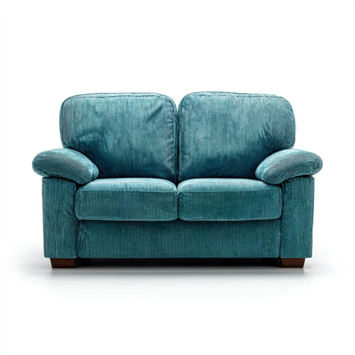 Turkusowa dwuosobowa sofa z poliestrowego sztruksu 160 x 90 x 90 cm