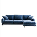 Granatowa sofa narożna z szezlongiem z poliestru 260 × 160 × 85 cm w kształcie L