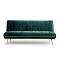 Trzyosobowa sofa aksamitna zielona ze złotymi metalowymi nogami 190 x 83 x 85 cm