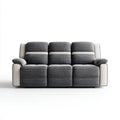 Sofa 3-osobowa szara z tapicerką poliestrową i panelami PU 210 × 95 × 102 cm
