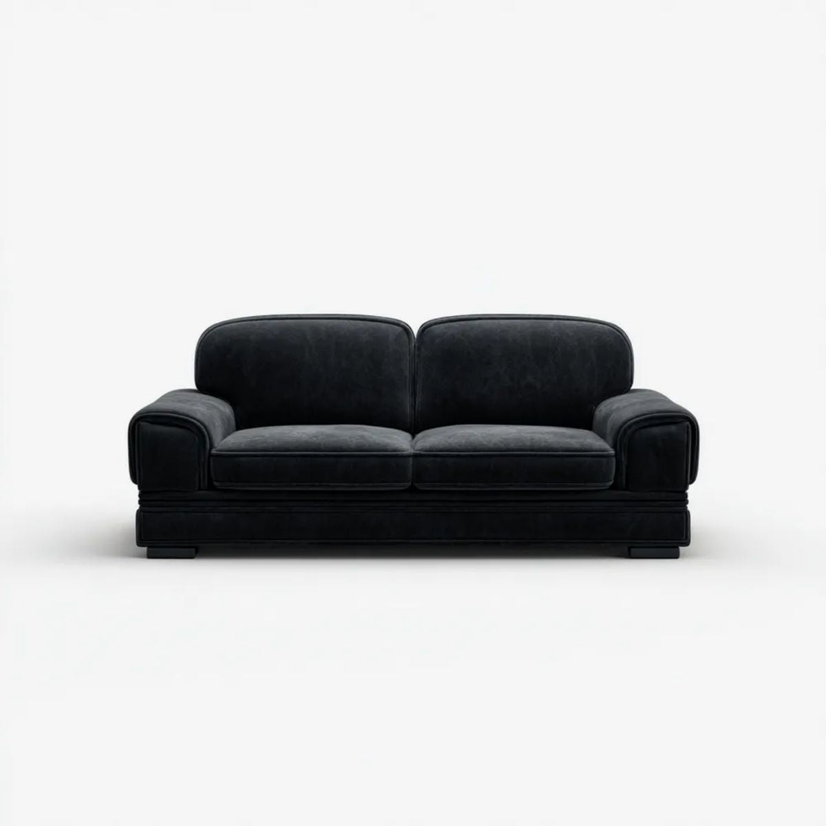 Dwuosobowa sofa czarna z aksamitu poliestrowego 170 x 90 x 85 cm