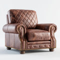 Fotel wypoczynkowy Chesterfield z ekoskóry PU, brązowy, 110 x 95 x 105 cm