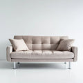 Sofa 3-osobowa beżowa z weluru poliestrowego 210 x 90 x 85 cm